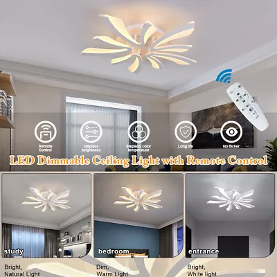 Modern Chandelier LED Lamp 5 Heads V-Shaped Ceiling Light Living Room + Remote • £27.69