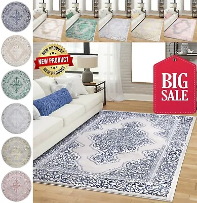 Luxury Floral Traditional Area Rug Living Room Bedroom Carpet Hallway Runner Mat • £15.99