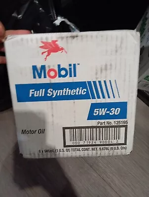 Mobil Full Synthetic 5W30  Motor Oil 6 Quarts One Case 125195 • $35