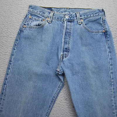 Vintage Levis 501 Jeans Men 28x32 Blue Stone Wash Button Fly Faded Distressed • $109.99