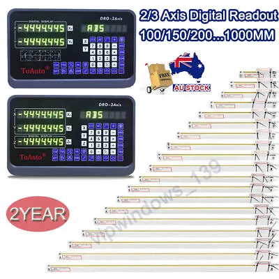 2/3 Axis Digital Readout 5μm Linear Scale DRO Display Milling Lathe 100-1000mm  • $94.27