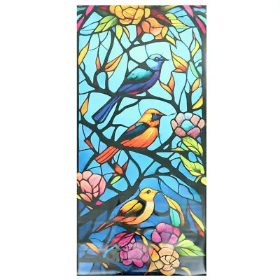 $11.99 • Buy  Static Window Cling Flower Bird Window Sticker DIY Window Decal Non-Adhesive