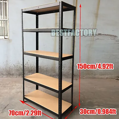 Garage Shed 5 Tier Racking Storage Shelving Units Boltless Heavy Duty Shelves A+ • £23.40