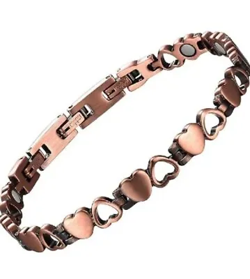 Ladies Womens Copper Magnetic Bracelet Healing Bangle Arthritis Pain Relief Uk • £14.90