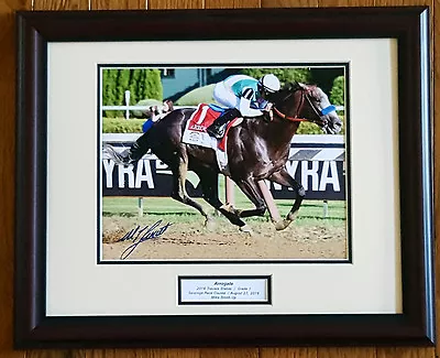 Arrogate Travers Stakes 8x10 Framed Photo Signed Mike Smith New! • $99.95