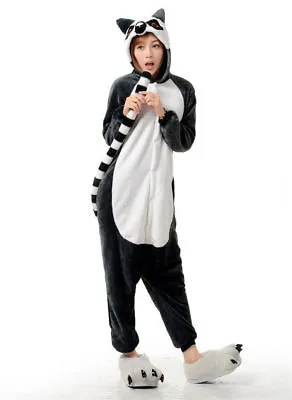 Ring Tailed Lemur Onesiee Kigurumi Fancy Dress Costume Hoodies Pyjamas Bodysuit  • £14.99