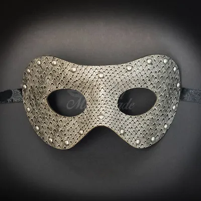 Snake Gray Leather Masquerade Mask For Men M33173 • $12.99