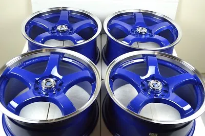 $679 • Buy 17 Blue Wheels Rims TSX Jetta Prius Corolla Civic Optima Soul RAV4 5x100 5x114.3