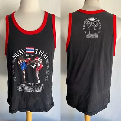 MUAY THAI Official MMA  Kick  Boxer Martial Arts Tank Top Shirt Size Medium • $24.99