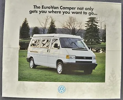 1995 Volkswagen Eurovan Camper Sales Brochure Folder Excellent Original 95 VW • $11.95