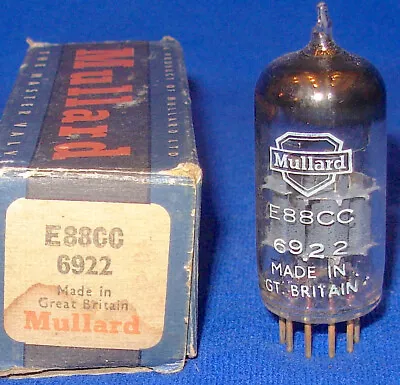 NOS NIB Balanced Mullard 6922 Gold Pin Vacuum Tube 1959 Date • $179.99