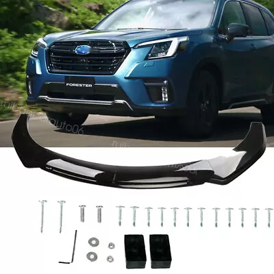 Fit 2019-2022 Subaru Forester Black Front Bumper Lip Spoiler Splitter Body Kit • $66.49