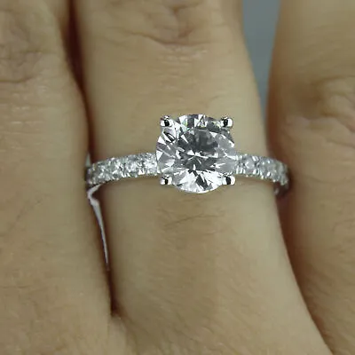2 1/5 Carat K-L VS2 Beautiful Diamond Engagement Ring Round Cut 18K White Gold • $5238