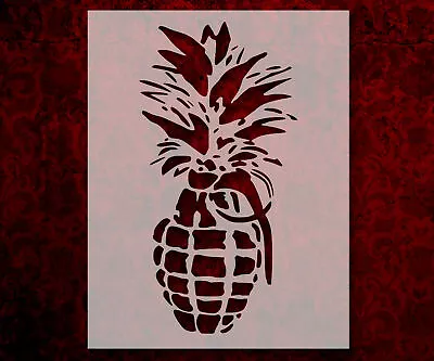 Pineapple Grenade Military 8.5  X 11  Stencil FAST FREE SHIPPING (794) • $11.99