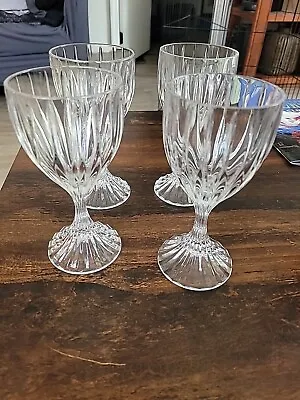 4 Mikasa Park Lane Crystal 8oz Footed Wine Goblets  • $30