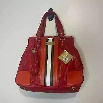 L.A.M.B Gwen Stefani Red/Orange/White/Black Leather Shoulder Bag • $150