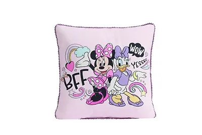 Disney Official Minnie Daisy Printed Embellished Cushion 40x40cm • £14.99