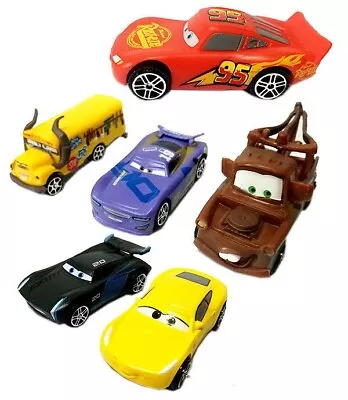 6pc/Set Disney Pixar Cars Lightning McQueen Mater Octane Fritter Racers Kids Toy • £15.95