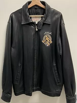 Vintage Roberto Clemente Pittsburgh Pirates Jacket Mens XL Black Leather 2001 • $119.98