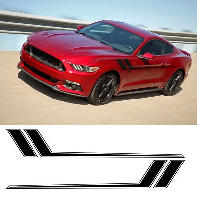 Sport Racing Red Side Door Fender Hockey Stripe Vinyl Sticker For Ford Mustang • $23.99