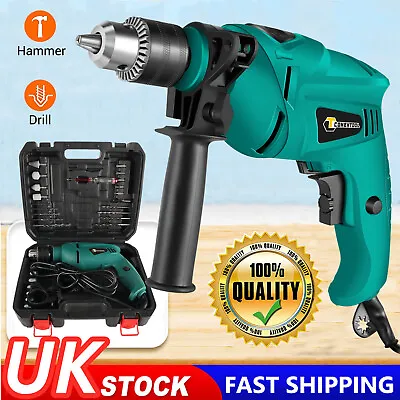 Impact Hammer Drill Corded Electric Screwdriver Variable Speed Power Tool 27PCS • £24.49