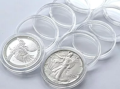 Round Coin Boxes Capsules Cases 41mm 102050 Or 100 Capsules 1oz Coins  • £3.99