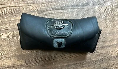 Vintage Harley-Davidson Black Leather Windshield Bar Tool Bag Pouch • $62.99