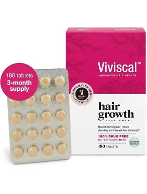Viviscal Women's Hair Growth Dietary Supplement With Collagen Complex 180 Tablet • $71.99