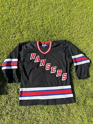 Vintage New York Rangers NHL Black Alternate STARTER Jersey - Adult Large - RARE • $220
