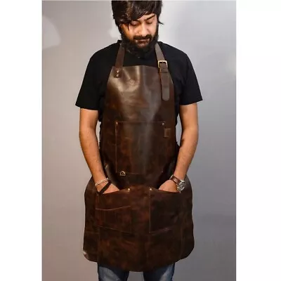 Apron Gift Real Leather Apron Butcher Cook Apron - BBQ Apron - Cooking A Quality • $69.99