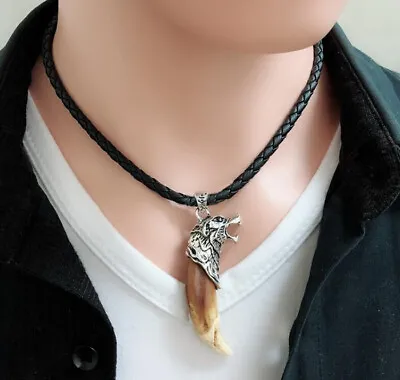 Bruce Lee Dragon Brave Man Wolf Tooth Tibetan Silver Talisman Necklace Pendant • $8.80