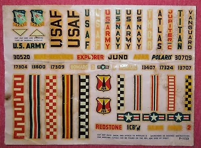 Vintage 1960s Marx Cape Canaveral Missile & Space Sets P-1153 Unused Decal Sheet • $16.99