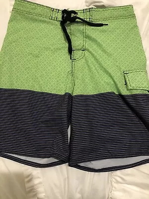 B. Split Stretch Limited Edition Mens Small Green Gray Blue Swim  Board Short • $19.40