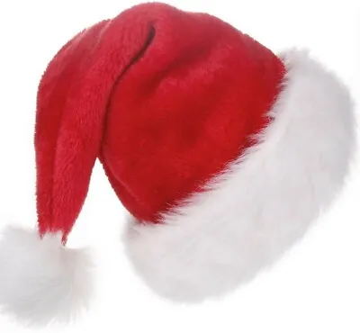 £7.95 • Buy Christmas Luxury Large Plush Santa Hat Adult Unisex Costume Party Xmas Ornaments