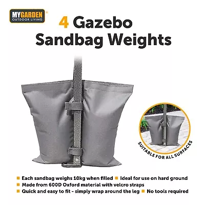 Gazebo Sand Bag Weights 4x Heavy Duty Feet Leg Pole Anchor Tent Marquee Sandbag • £8.99