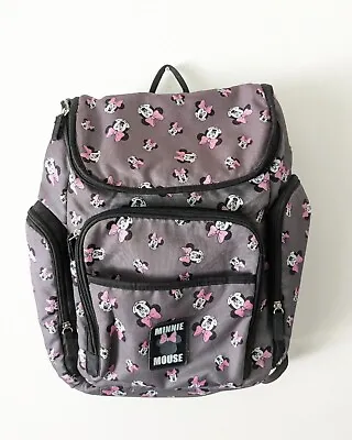 Disney Minnie Mouse Diaper Bag Backpack Gray & Pink Disneyland Mickey Mouse • $18.99