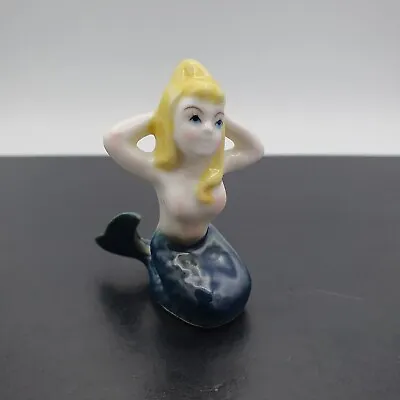 Vintage Blonde Mermaid Miniature Figurine Glossy Japanese Collectable Ornament • £21.99