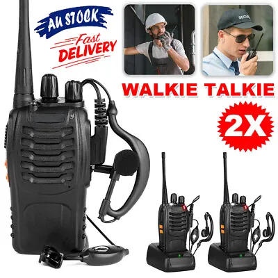 $35.95 • Buy 2 Pack BF-888S Walkie Talkie Two Way Radio With Rechargeable Battery Headphone