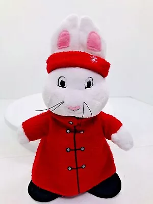 Max & Ruby White Bunny Rabbit 10  Plush Red Jacket Headband Jakks Pacific  • $13.65