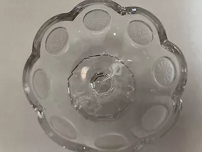 Vintage Fostoria Coin Clear Glass Pedestal Dish Heavy • $17