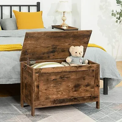 £56.99 • Buy HOOBRO Wooden Storage Chest Trunk Bed End Storage Bench Large Toy Chests 