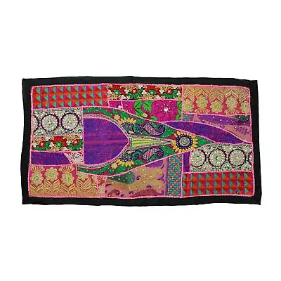 Vintage Embroidered Patchwork Indian Tent Decoration Tapestry Wall Hanging Ak • $19.99