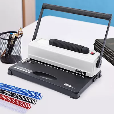 Electric Hole Paper Puncher Manual Coil Punch Binding Machine 250 Sheet A4 LT A4 • £95