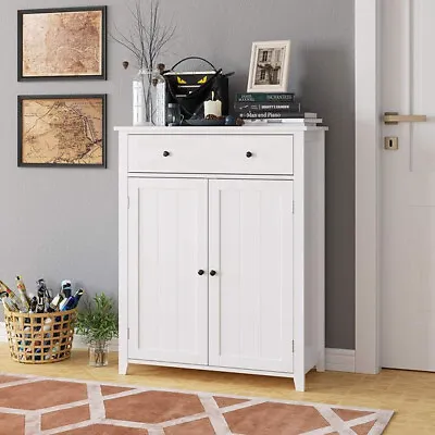 $59.99 • Buy Free Standing Home Bathroom Floor Cabinet Storage Cupboard 3 Shelves
