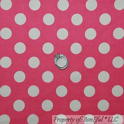$0.55 • Buy BonEful Fabric Cotton Quilt Pink White Polka Dot Minnie Mouse CA Bohemian SCRAP
