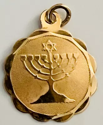 Vtg Judaica Solid 14K Gold Menorah Jewish Star Of David Pendant Charm Jewelry • $198.99