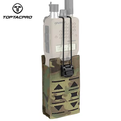 TOPTACPRO Tactical Radio Pouch Talkie Walkie Carrier MOLLE PRC148 152 MPU5 Camo • $25.13