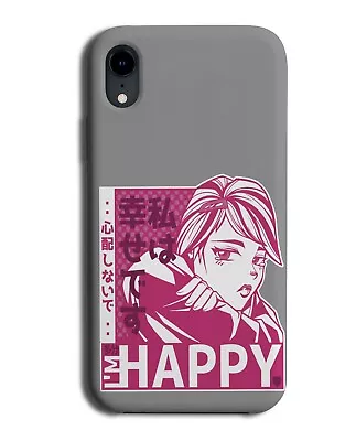 Maroon Happy Sad Anime Girl Phone Case Cover Grey Japanese Writing Picture M056 • £14.95