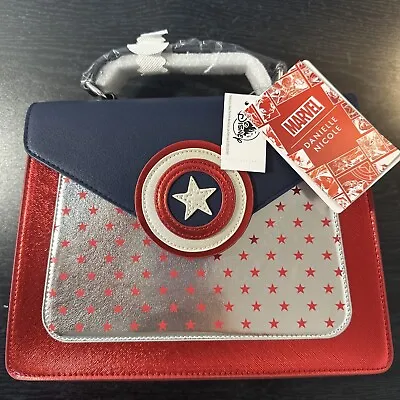 Disney Danielle Nicole Purse Marvel Wonder Women Silver Stars Shoulder Bag Hooks • $79