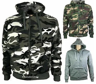 £19.99 • Buy Mens Womens Camouflage Thermal Jackets Hoody Hoodie Fleece Sherpa Fur Lined 